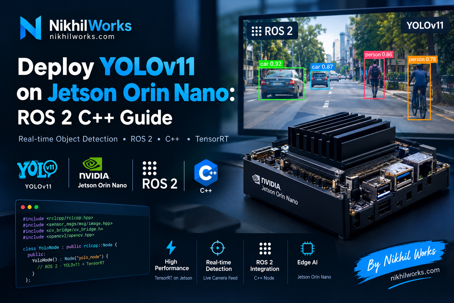 Deploy YOLOv11 on Jetson Orin Nano: ROS 2 C++ Guide